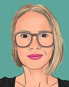 Illustration zeigt Mitarbeiterin Janin Fischer