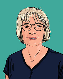 Illustration zeigt Mitarbeiterin Anja Stefanov