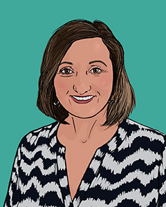 Illustration zeigt Mitarbeiterin Gabriele Hellinger